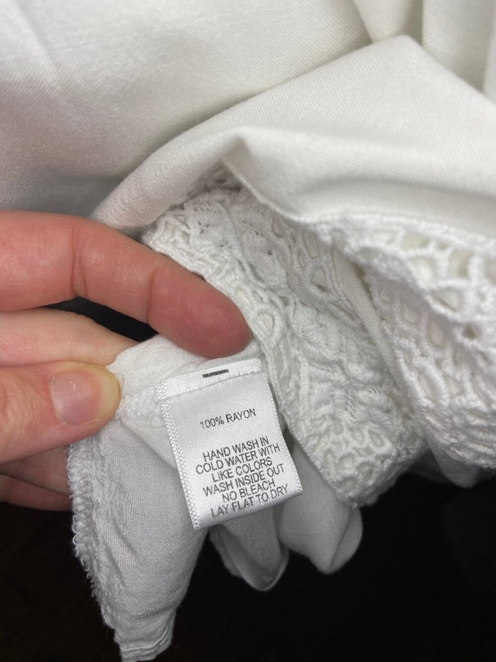 Gibsonlook Baby Doll Embroidered White Mini Dress Size Large - Picture 5 of 5